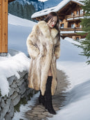 "Wild Luxe"- Coyote Fur Coat with Shawl Collar – Alpine Edition