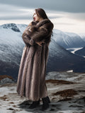 "The Fjord Siren" – Full-Length Canadian Raccoon Fur Coat | Arctic Elegance