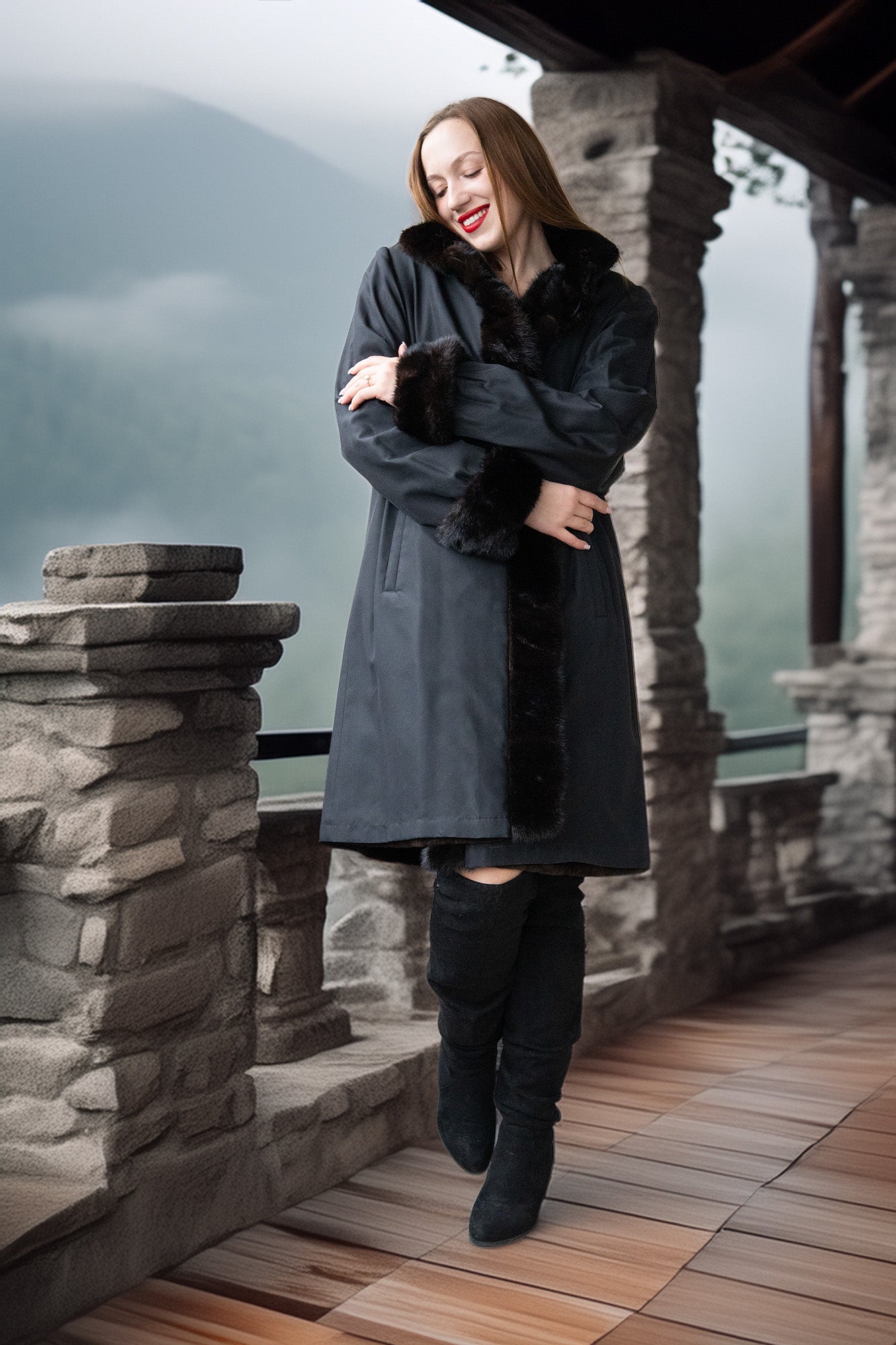 "Velvet Nocturne"- Sheared Mink Elegance with a Hidden Casual Side