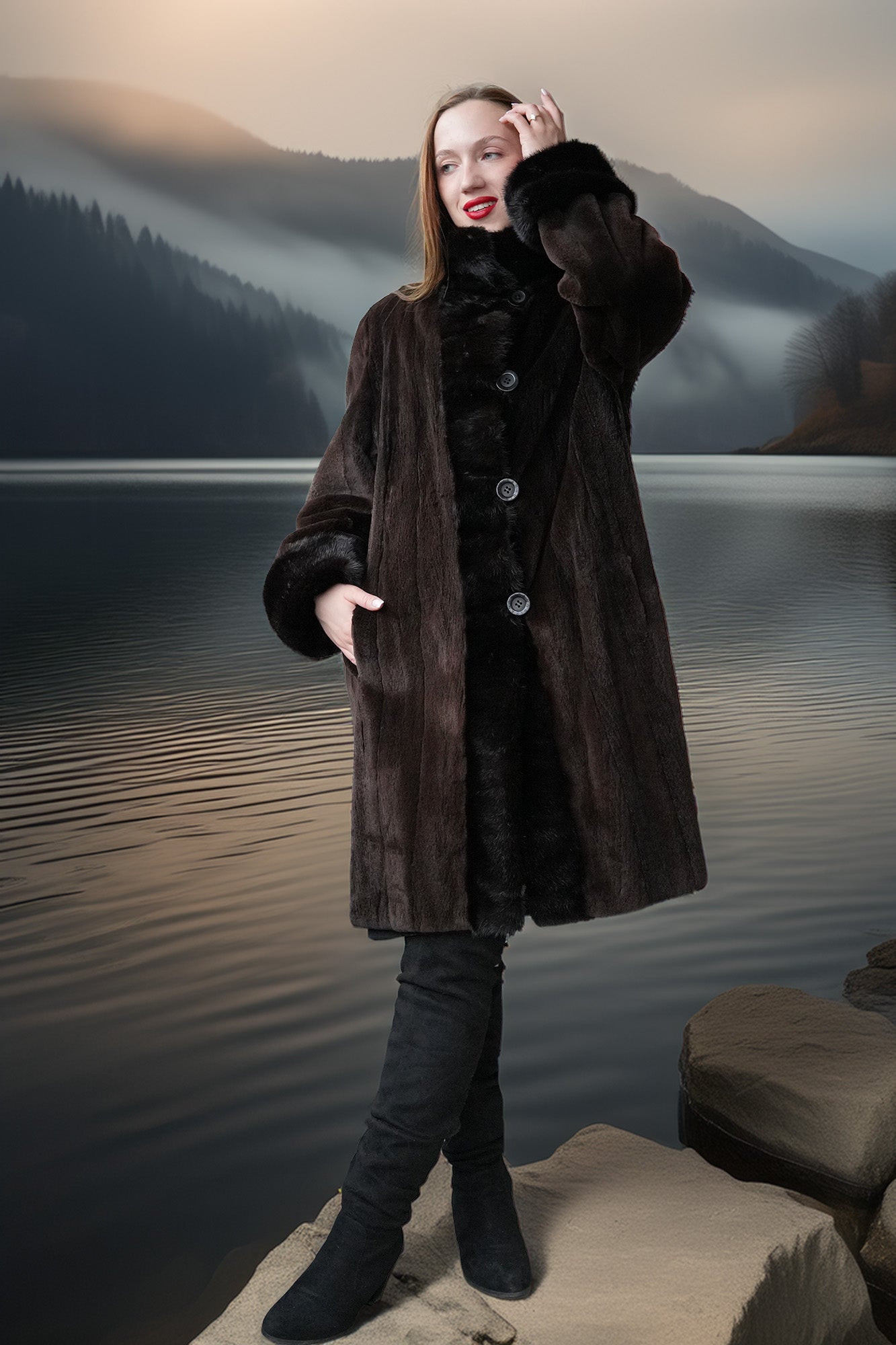 "Velvet Nocturne"- Sheared Mink Elegance with a Hidden Casual Side