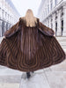 Designer Luxurious Mahogany NAFA Mink Fur Coat By Alfred Sung 52