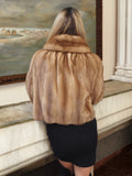 Vintage Trendy Pastel Beige Canadian Mink Fur Opera Jacket S/M