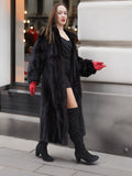 Dark Ranch Black Mink Fur Coat S Classic Design Bonus Mink Hat