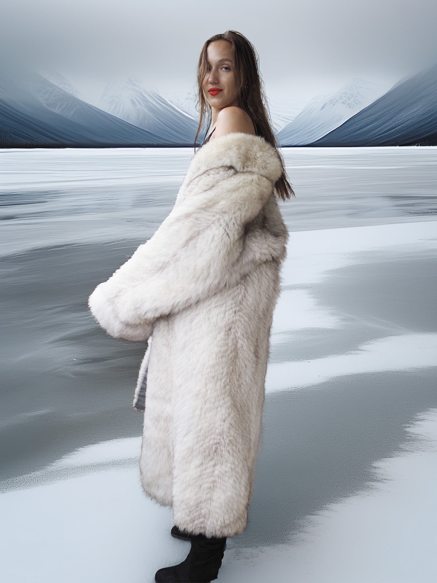 The Glacier Queen Has Landed - Pale Blue Fox Size M