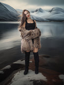 “The Storm Muse” — Raccoon Fur Jacket with Voluminous Collar & Arctic Allure