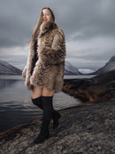 “The Storm Muse” — Raccoon Fur Jacket with Voluminous Collar & Arctic Allure