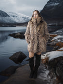 “The Storm Muse” — Raccoon Fur Jacket with Voluminous Collar & Arctic Allure