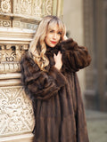 Luxurious Designer Russian Squirrel Fur Coat Coats By Giuliana Teso M/L 50" Long