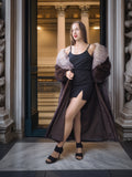 The Château Whisper – Vintage Dior Mahogany Mink Fur Coat with Crystal Fox Collar