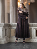 The Château Whisper – Vintage Dior Mahogany Mink Fur Coat with Crystal Fox Collar