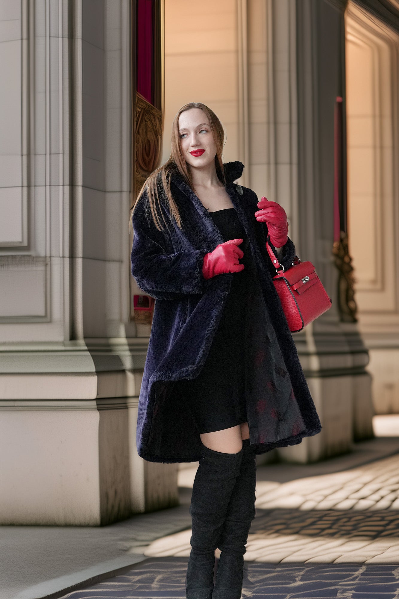Midnight Iris Sheared Beaver Coat by Zuki | Purple Shoshana