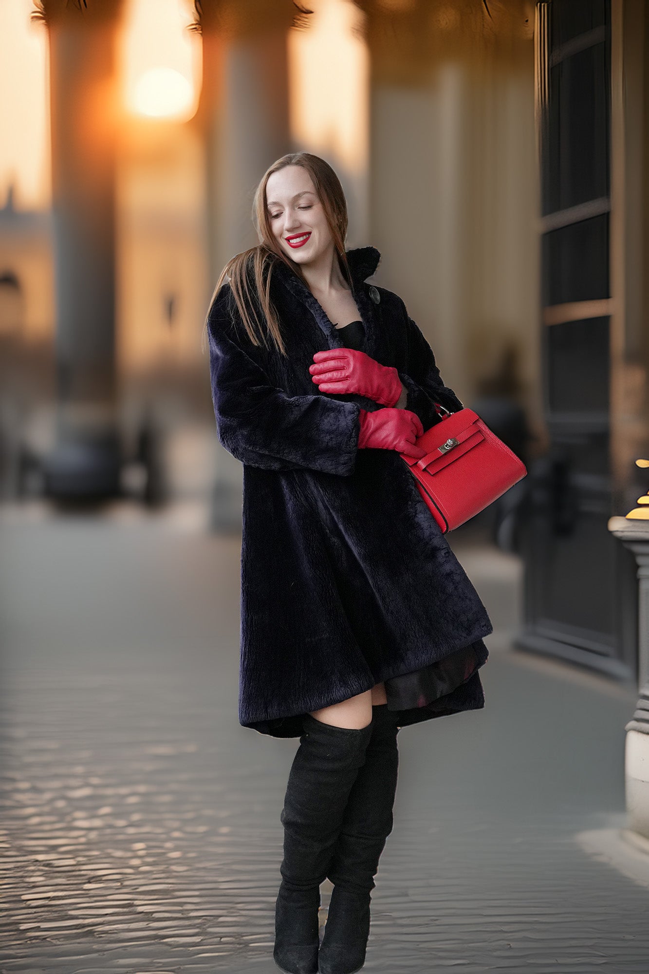 Midnight Iris Sheared Beaver Coat by Zuki | Purple Shoshana