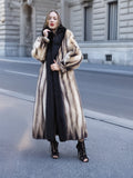 Spectacular Fitch Fur Coat Coats Black Fox Trim S/M