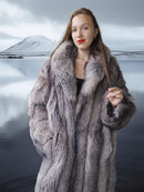 Wild Aurora - Indigo Fox Coat 51" Length