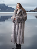Wild Aurora - Indigo Fox Coat 51" Length