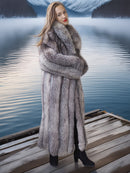 Wild Aurora - Indigo Fox Coat 51" Length