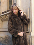 Sheared Beaver Fur Coat Full Length Corduroy Design By Creeds M