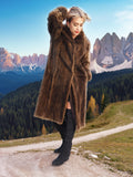Sheared Beaver Fur Coat Full Length Corduroy Design By Creeds M