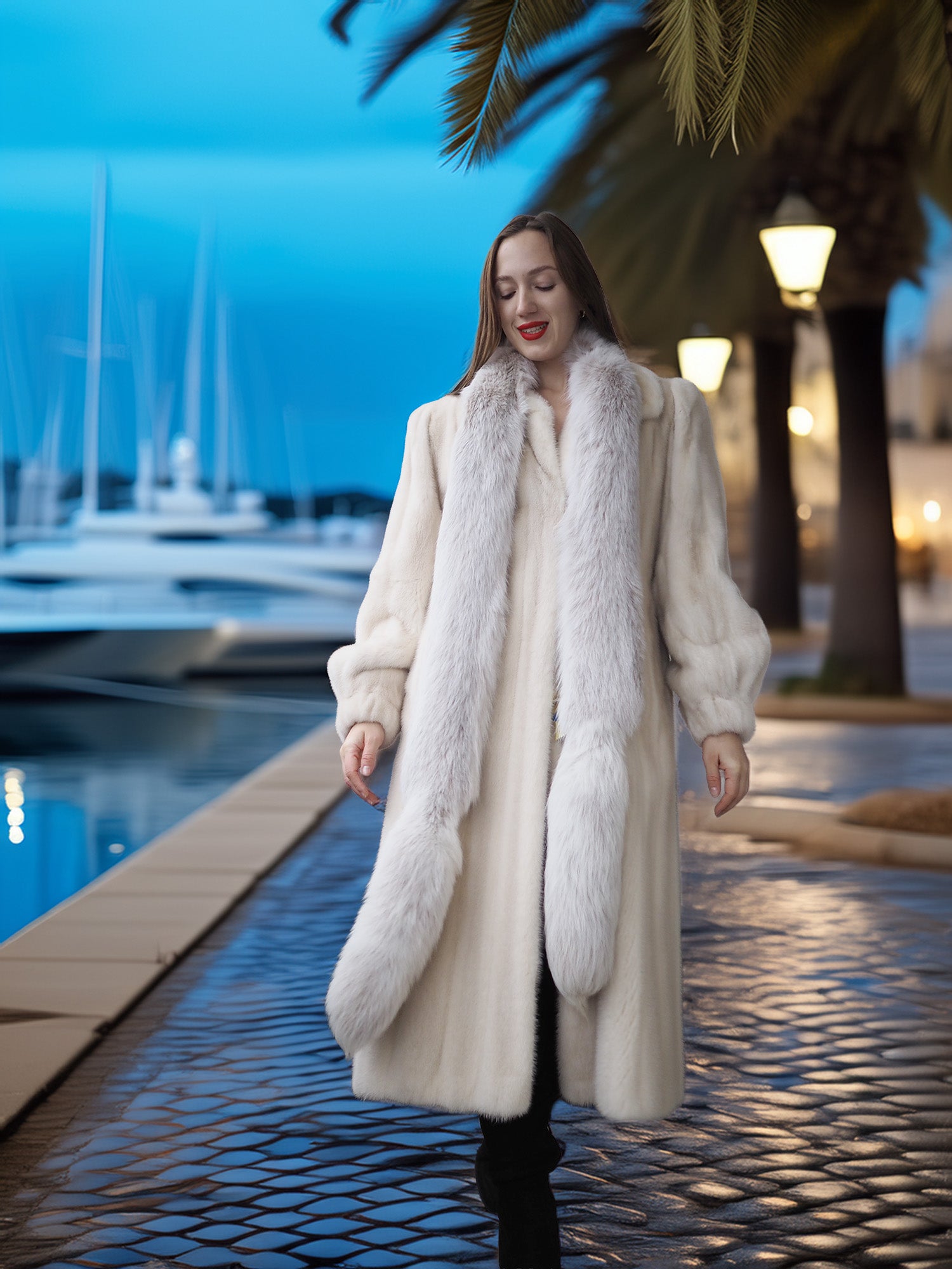 “The Riviera Whisper” —  Pearl Mink Fur Coat An Icon In Ivory By Creeds