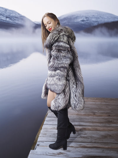 Alpine Siren - Silver Fox Long Jacket Stroller Length