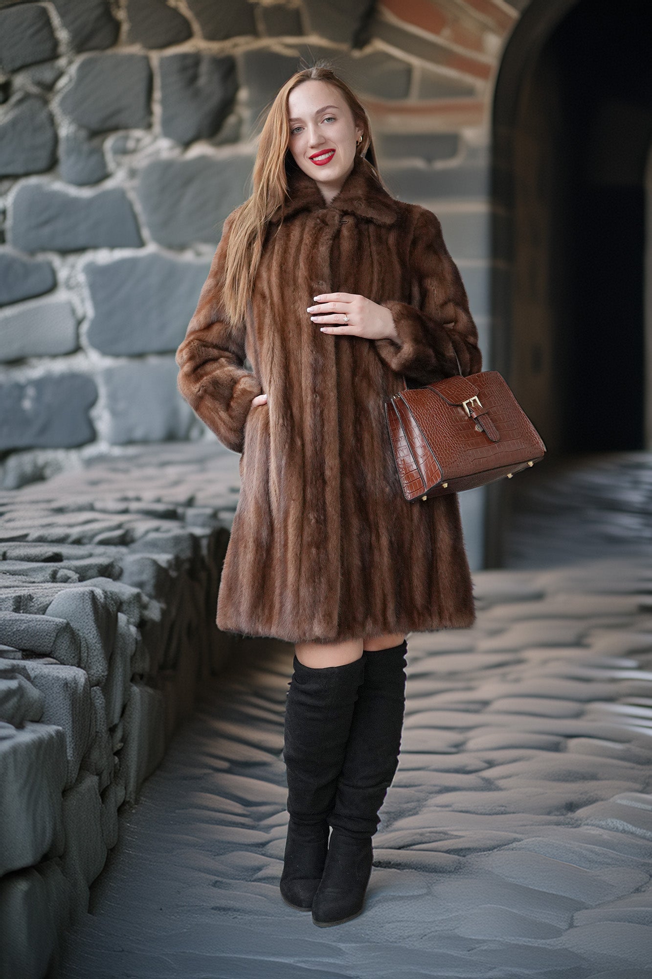 House of Ember Demi Buff Mink Coat | PurpleShoshana – Purple