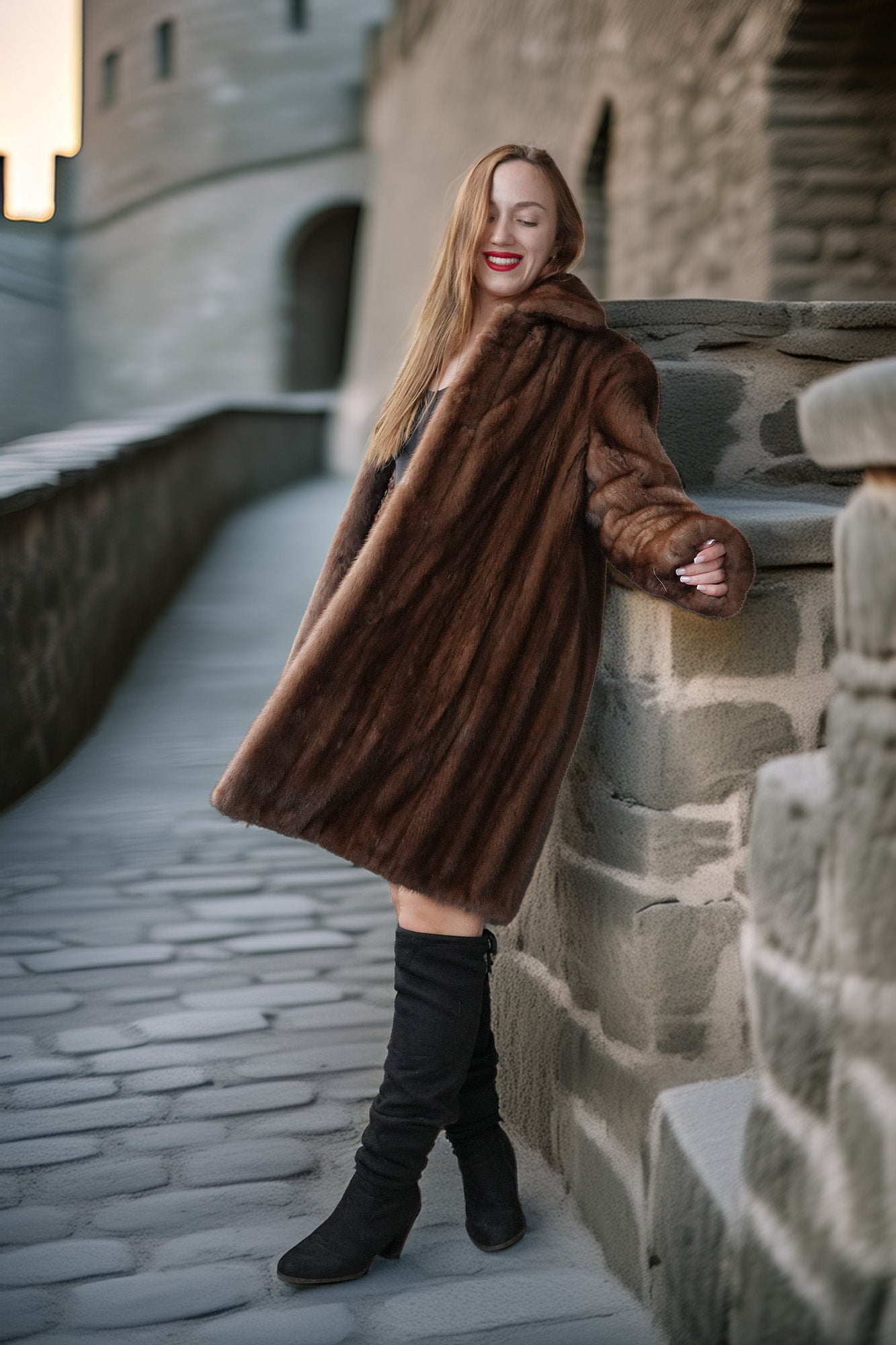 House of Ember Demi Buff Mink Coat | PurpleShoshana – Purple
