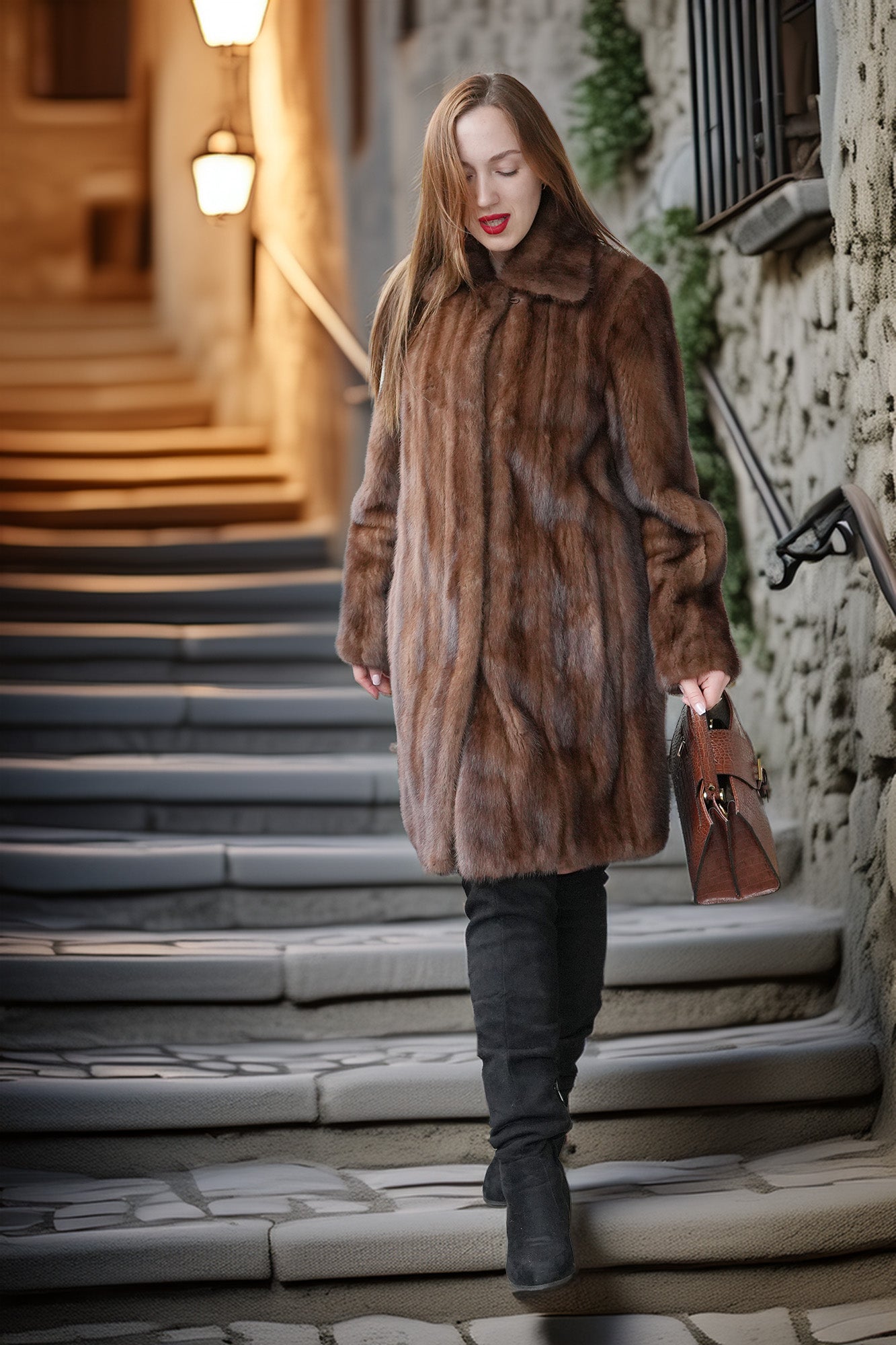 House of Ember Demi Buff Mink Coat | PurpleShoshana – Purple