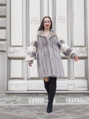 Sapphire And Pearl Mink Fur Coat  S Excellent
