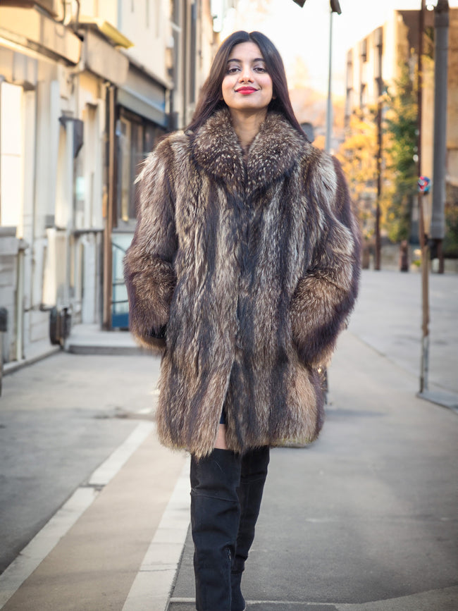 Raccoon Fur Coat Coats Made in Canada S/M