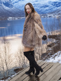 SAGA Crystal Fox Coat Size M Excellent