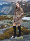 SAGA Crystal Fox Coat Size M Excellent