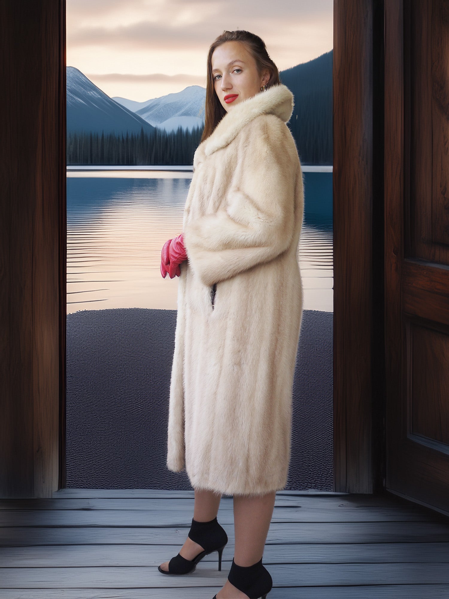 “La Sirène” —  Golden Pearl Mink Fur Coat