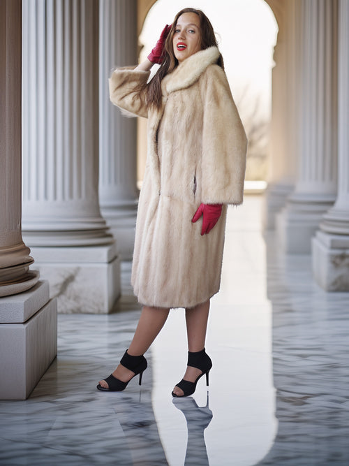 “La Sirène” —  Golden Pearl Mink Fur Coat