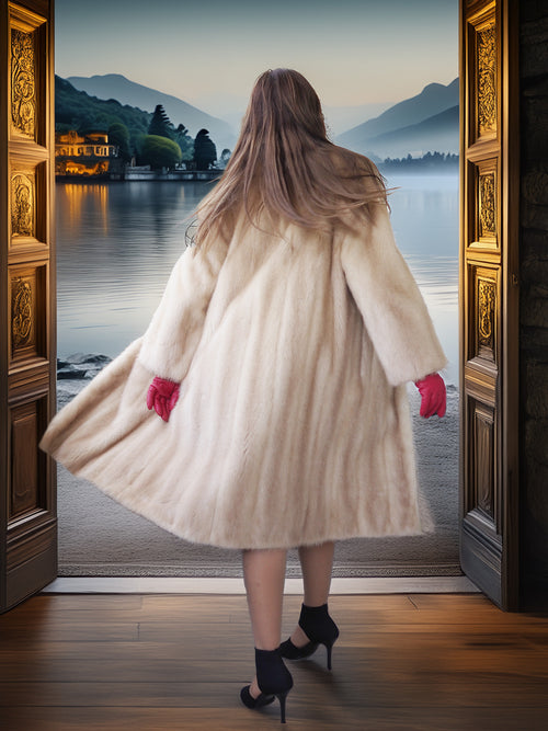 “La Sirène” —  Golden Pearl Mink Fur Coat