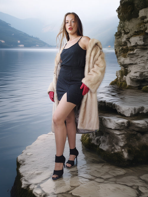“La Sirène” —  Golden Pearl Mink Fur Coat