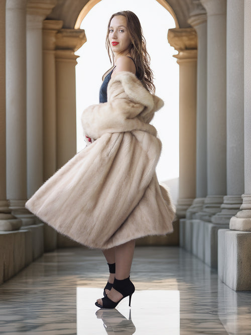 “La Sirène” —  Golden Pearl Mink Fur Coat