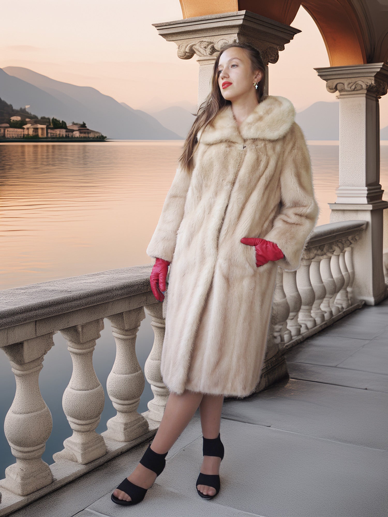 “La Sirène” —  Golden Pearl Mink Fur Coat