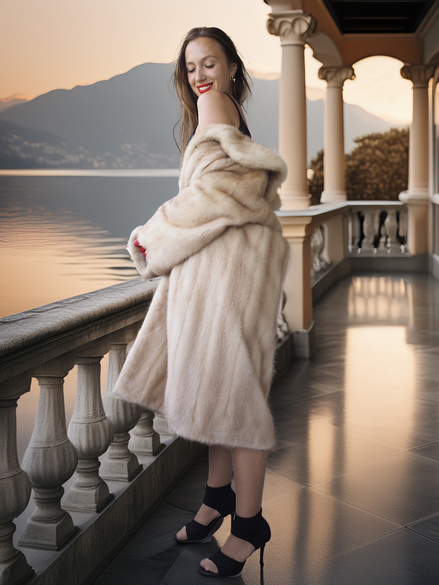 “La Sirène” —  Golden Pearl Mink Fur Coat