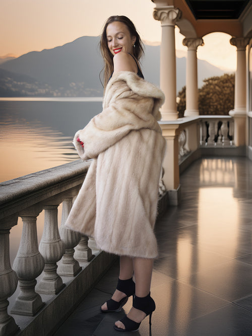 “La Sirène” —  Golden Pearl Mink Fur Coat