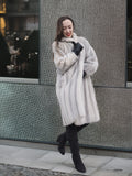 Sapphire Grey  Mink Fur Coat  S Petit Excellent