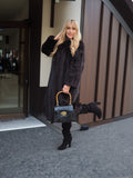 Dark Ranch Black Mink Fur Jacket Coat M/L