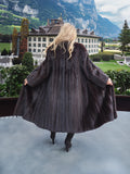 Dark Ranch Black Mink Fur Jacket Coat M/L
