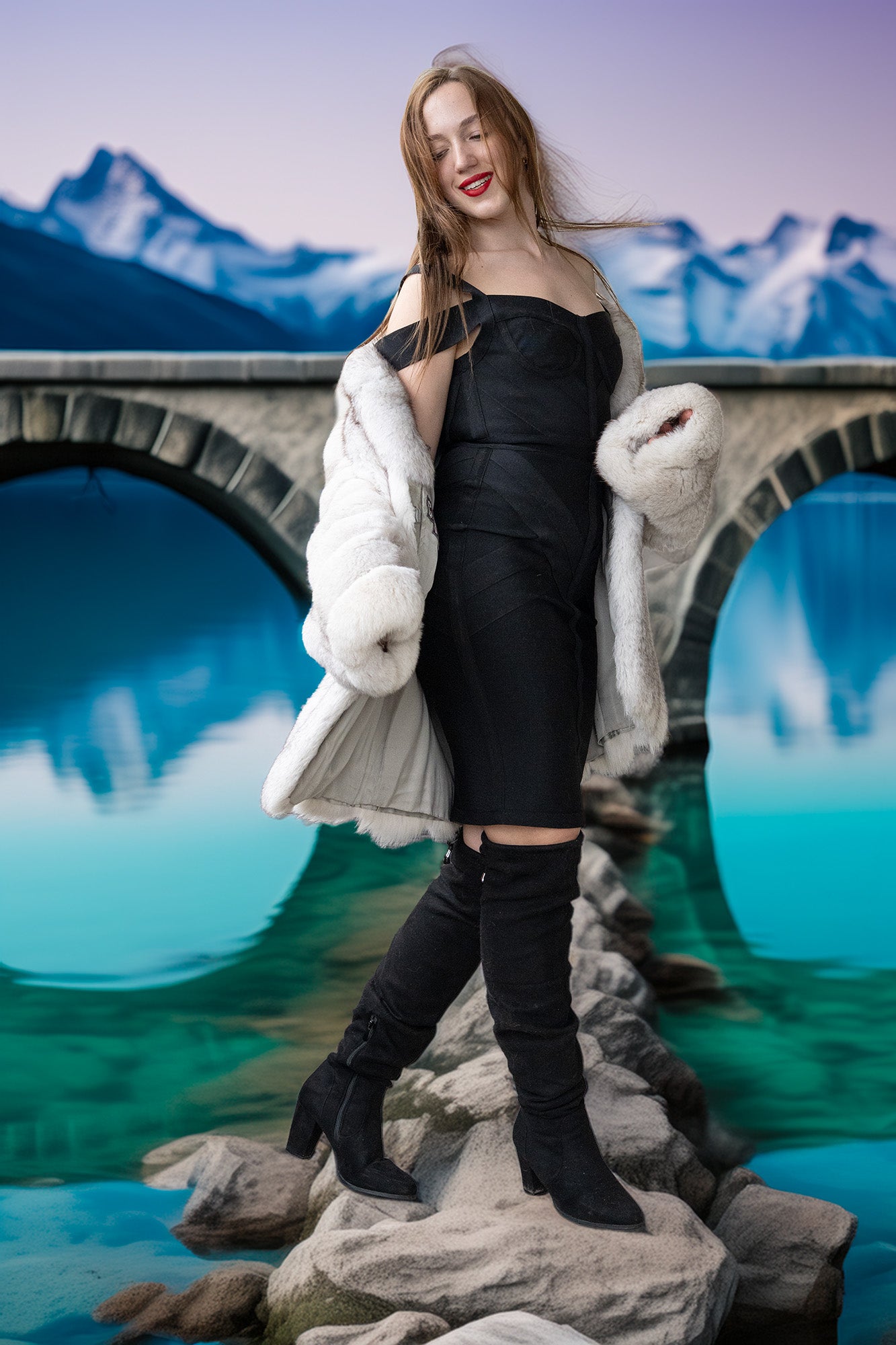Silver Veil Blue Fox Fur Jacket | Light Grey Fur Coat