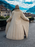 Cream Pearl Mink Fur Coat  50"  Long M/L