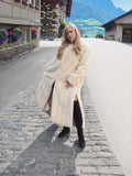 Cream Pearl Mink Fur Coat  50"  Long M/L