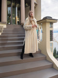 Cream Pearl Mink Fur Coat  50"  Long M/L
