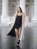 Via Veneto – Cream Sheared Beaver Fur Coat, Couture Finish