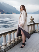 Via Veneto – Cream Sheared Beaver Fur Coat, Couture Finish