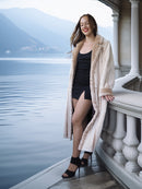 Via Veneto – Cream Sheared Beaver Fur Coat, Couture Finish