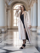 Via Veneto – Cream Sheared Beaver Fur Coat, Couture Finish